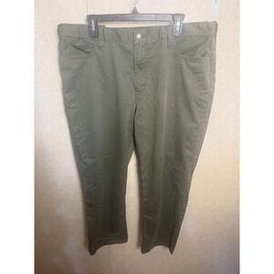 Lands End Mens 40x27 Straight 5-Pocket Pants Olive Green